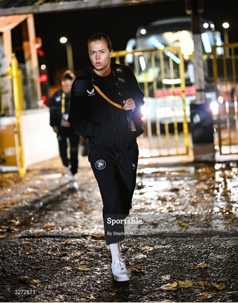 28 October 2025; Ruesha Littlejohn of Republic of Ireland before the UEFA Women's Nations League A/B promotion/relegation play-off second leg match between Belgium and Republic of Ireland at The King Power At Den Dreef Stadium in Leuven, Belgium. Photo by Stephen McCarthy/Sportsfile