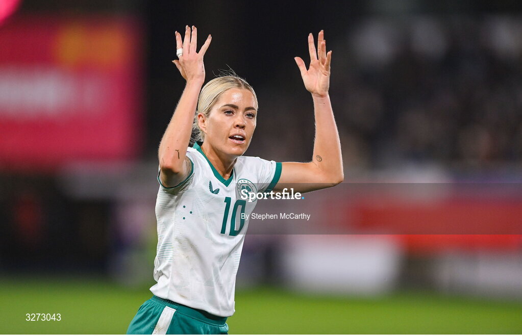 28 October 2025; Denise O’Sullivan of Republic of Ireland during the UEFA Women's Nations League A/B promotion/relegation play-off second leg match between Belgium and Republic of Ireland at The King Power At Den Dreef Stadium in Leuven, Belgium. Photo by Stephen McCarthy/Sportsfile