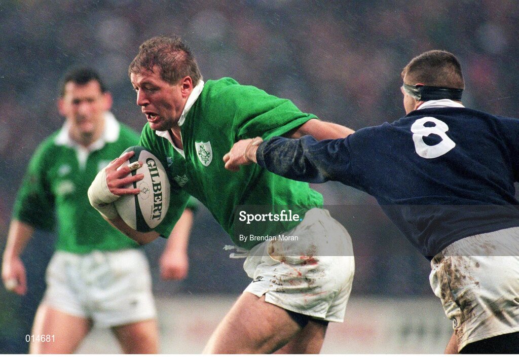 20 January 1996; Neil Francis, Ireland. Five Nations Rugby Championship, Ireland v Scotland, Lansdowne Road, Dublin. Picture credit: Brendan Moran / SPORTSFILE