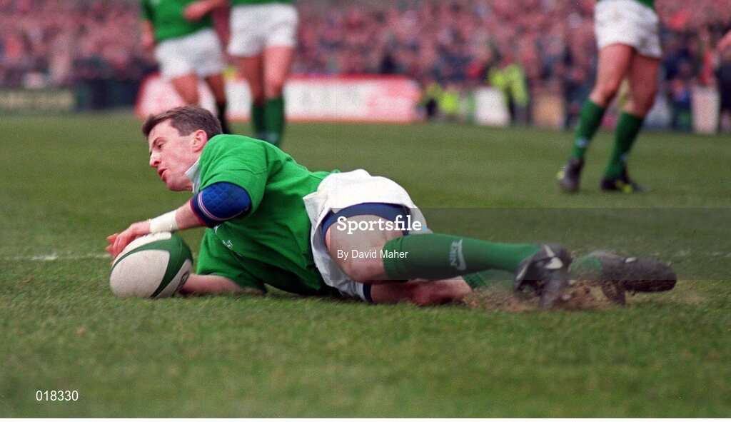 2 March 1996; Niall Woods, Ireland. Five Nations Rugby Championship, Ireland v Wales, Lansdowne Road, Dublin. Picture Credit: David Maher / SPORTSFILE