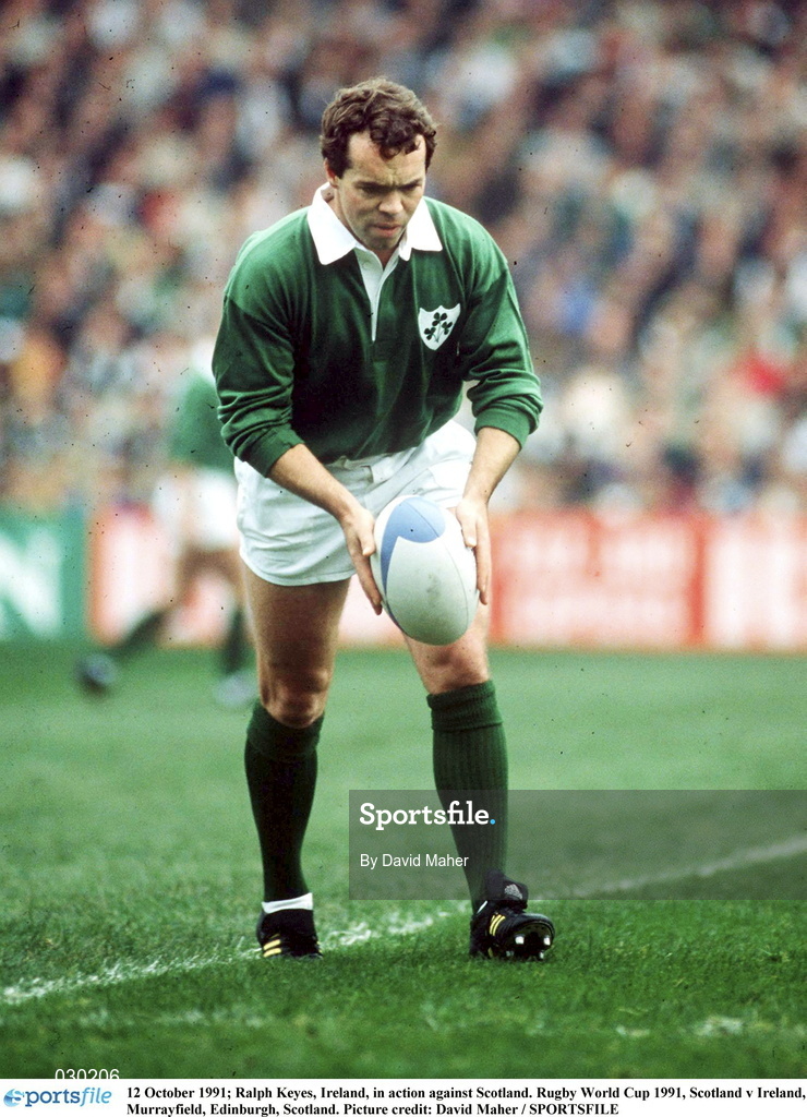 12 October 1991; Ralph Keyes, Ireland, in action against Scotland. Rugby World Cup 1991, Scotland v Ireland, Murrayfield, Edinburgh, Scotland. Picture credit: David Maher / SPORTSFILE