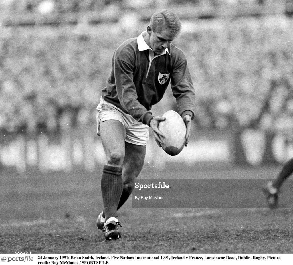 24 January 1991; Brian Smith, Ireland. Five Nations International 1991, Ireland v France, Lansdowne Road, Dublin. Rugby. Picture credit: Ray McManus / SPORTSFILE
