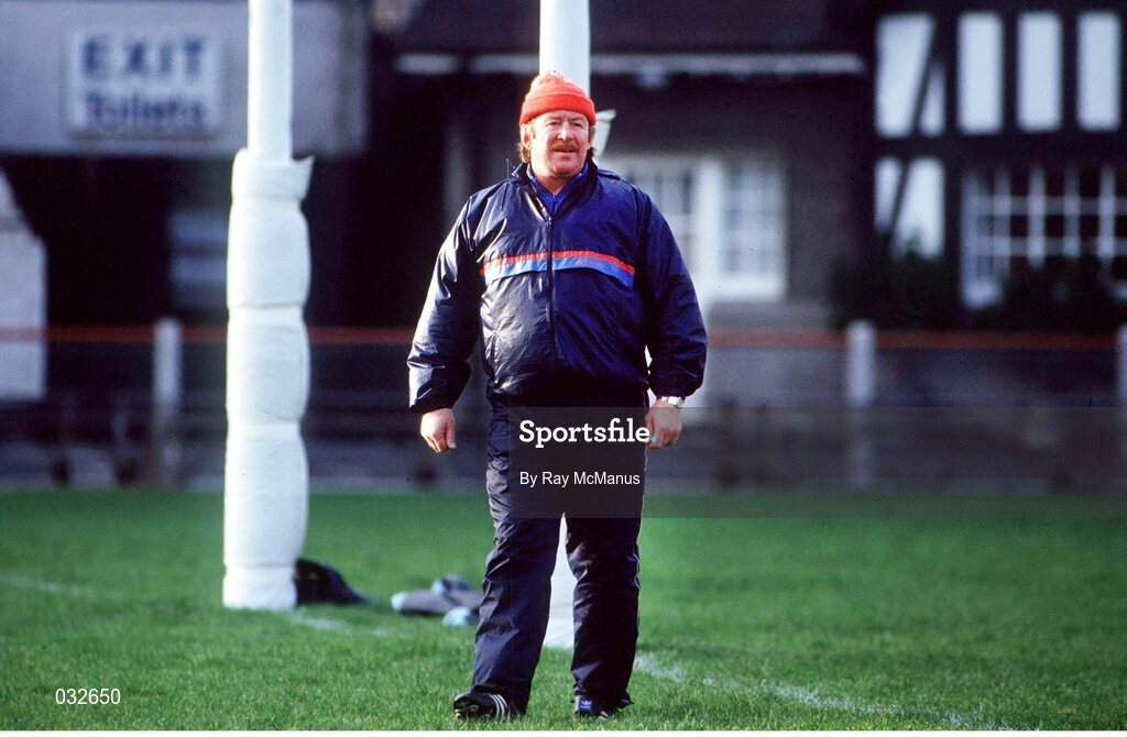 20 December 1986; Mick Doyle, Ireland Rugby manager. Ireland Rugby Squad Training, Lansdowne Road, Dublin. Picture credit: Ray McManus / SPORTSFILE