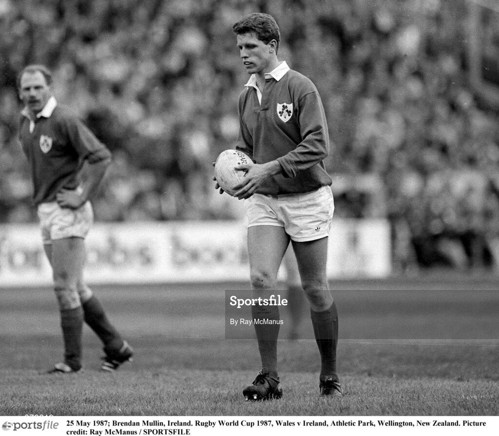 25 May 1987; Brendan Mullin, Ireland. Rugby World Cup 1987, Wales v Ireland, Athletic Park, Wellington, New Zealand. Picture credit: Ray McManus / SPORTSFILE