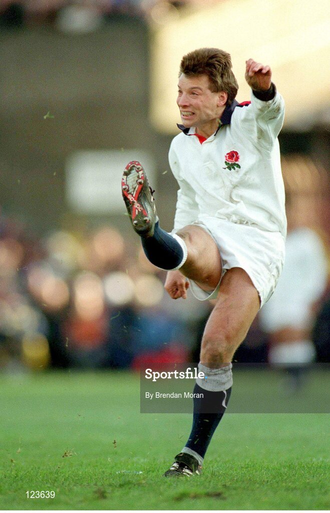 21 January 1995; Rob Andrew, England. Five Nations Rugby Championship, Ireland v England, Lansdowne Road, Dublin. Picture credit: Brendan Moran / SPORTSFILE