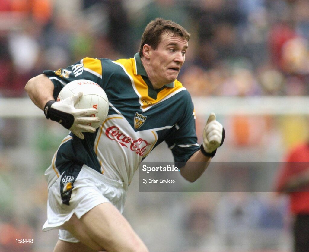 17 October 2004; Ciaran McManus, Ireland. Coca Cola International Rules Series 2004, First Test, Ireland v Australia, Croke Park, Dublin. Picture credit; Brian Lawless / SPORTSFILE *** Local Caption *** Any photograph taken by SPORTSFILE during, or in connection with, the 2004 Coca Cola International Rules Series which displays GAA logos or contains an image or part of an image of any GAA intellectual property, or, which contains images of a GAA player/players in their playing uniforms, may only be used for editorial and non-advertising purposes.  Use of photographs for advertising, as posters or for purchase separately is strictly prohibited unless prior written approval has been obtained from the Gaelic Athletic Association.