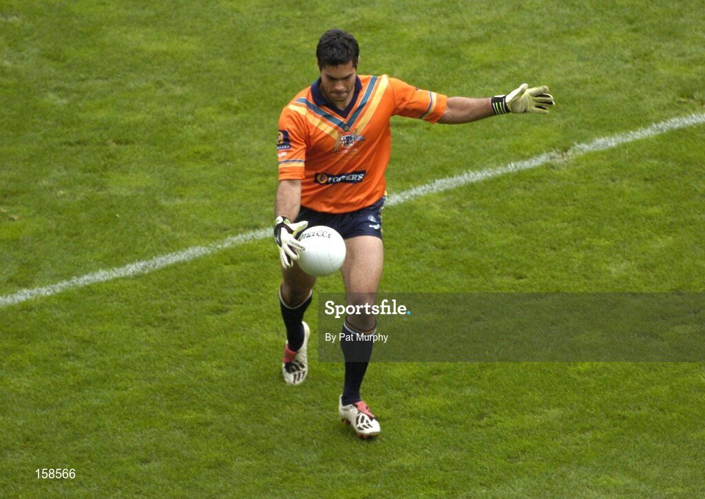 17 October 2004; Mal Michael, Australian goalkeeper. Coca Cola International Rules Series 2004, First Test, Ireland v Australia, Croke Park, Dublin. Picture credit; Pat Murphy / SPORTSFILE *** Local Caption *** Any photograph taken by SPORTSFILE during, or in connection with, the 2004 Coca Cola International Rules Series, which displays GAA logos or contains an image or part of an image of any GAA intellectual property, or, which contains images of a GAA player/players in their playing uniforms, may only be used for editorial and non-advertising purposes.  Use of photographs for advertising, as posters or for purchase separately is strictly prohibited unless prior written approval has been obtained from the Gaelic Athletic Association.