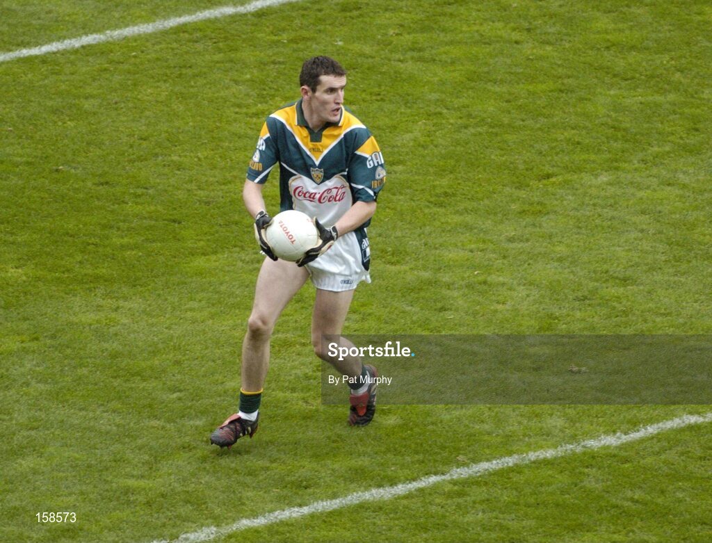 17 October 2004; Graham Canty, Ireland. Coca Cola International Rules Series 2004, First Test, Ireland v Australia, Croke Park, Dublin. Picture credit; Pat Murphy / SPORTSFILE *** Local Caption *** Any photograph taken by SPORTSFILE during, or in connection with, the 2004 Coca Cola International Rules Series, which displays GAA logos or contains an image or part of an image of any GAA intellectual property, or, which contains images of a GAA player/players in their playing uniforms, may only be used for editorial and non-advertising purposes.  Use of photographs for advertising, as posters or for purchase separately is strictly prohibited unless prior written approval has been obtained from the Gaelic Athletic Association.