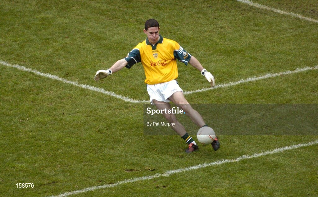 17 October 2004; Stephen Cluxton, Ireland goalkeeper. Coca Cola International Rules Series 2004, First Test, Ireland v Australia, Croke Park, Dublin. Picture credit; Pat Murphy / SPORTSFILE *** Local Caption *** Any photograph taken by SPORTSFILE during, or in connection with, the 2004 Coca Cola International Rules Series, which displays GAA logos or contains an image or part of an image of any GAA intellectual property, or, which contains images of a GAA player/players in their playing uniforms, may only be used for editorial and non-advertising purposes.  Use of photographs for advertising, as posters or for purchase separately is strictly prohibited unless prior written approval has been obtained from the Gaelic Athletic Association.