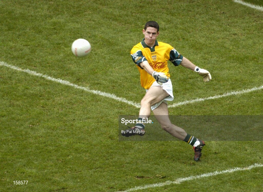 17 October 2004; Stephen Cluxton, Ireland goalkeeper. Coca Cola International Rules Series 2004, First Test, Ireland v Australia, Croke Park, Dublin. Picture credit; Pat Murphy / SPORTSFILE *** Local Caption *** Any photograph taken by SPORTSFILE during, or in connection with, the 2004 Coca Cola International Rules Series, which displays GAA logos or contains an image or part of an image of any GAA intellectual property, or, which contains images of a GAA player/players in their playing uniforms, may only be used for editorial and non-advertising purposes.  Use of photographs for advertising, as posters or for purchase separately is strictly prohibited unless prior written approval has been obtained from the Gaelic Athletic Association.