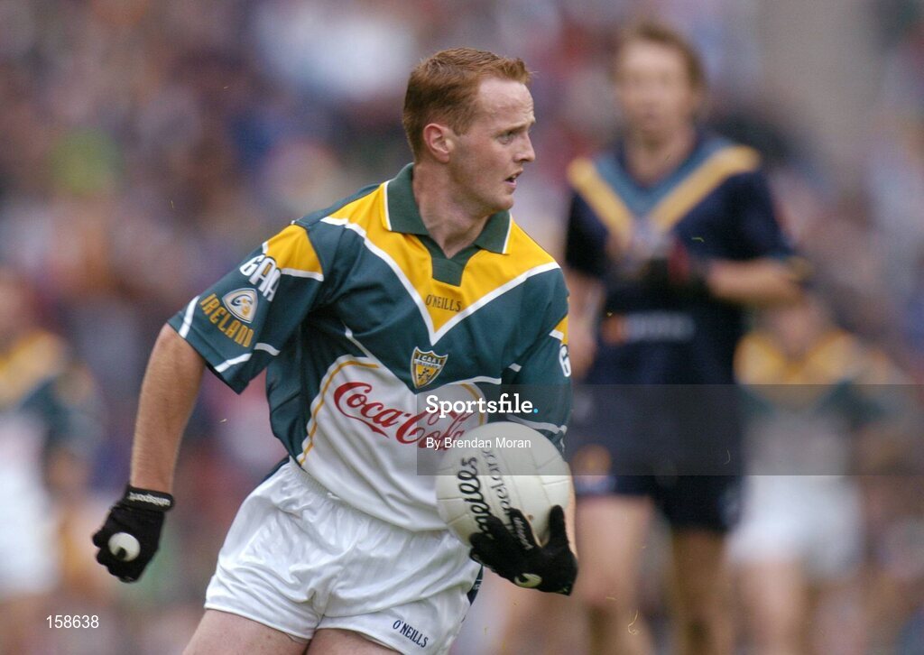 17 October 2004; Brendan Coulter, Ireland. Coca Cola International Rules Series 2004, First Test, Ireland v Australia, Croke Park, Dublin. Picture credit; Brendan Moran / SPORTSFILE *** Local Caption *** Any photograph taken by SPORTSFILE during, or in connection with, the 2004 Coca Cola International Rules Series which displays GAA logos or contains an image or part of an image of any GAA intellectual property, or, which contains images of a GAA player/players in their playing uniforms, may only be used for editorial and non-advertising purposes.  Use of photographs for advertising, as posters or for purchase separately is strictly prohibited unless prior written approval has been obtained from the Gaelic Athletic Association.