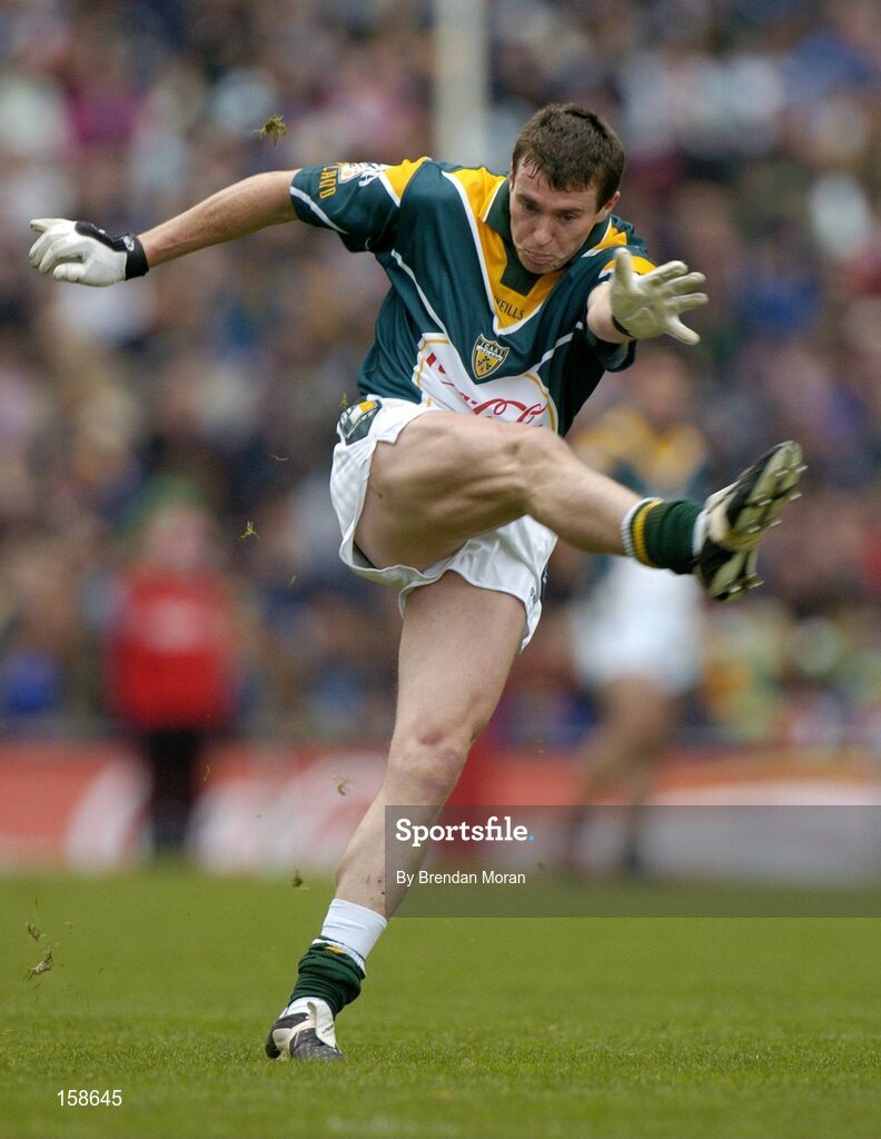 17 October 2004; Ciaran McManus, Ireland. Coca Cola International Rules Series 2004, First Test, Ireland v Australia, Croke Park, Dublin. Picture credit; Brendan Moran / SPORTSFILE *** Local Caption *** Any photograph taken by SPORTSFILE during, or in connection with, the 2004 Coca Cola International Rules Series which displays GAA logos or contains an image or part of an image of any GAA intellectual property, or, which contains images of a GAA player/players in their playing uniforms, may only be used for editorial and non-advertising purposes.  Use of photographs for advertising, as posters or for purchase separately is strictly prohibited unless prior written approval has been obtained from the Gaelic Athletic Association.