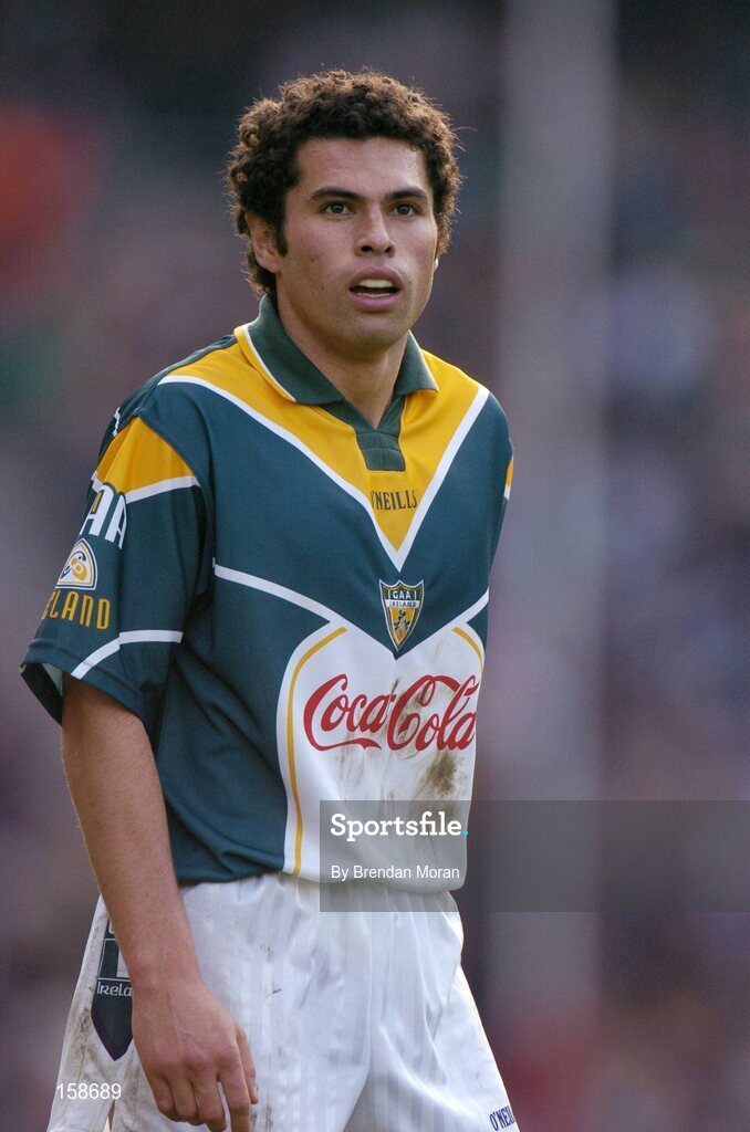 17 October 2004; Sean Og O hAilpin, Ireland. Coca Cola International Rules Series 2004, First Test, Ireland v Australia, Croke Park, Dublin. Picture credit; Brendan Moran / SPORTSFILE *** Local Caption *** Any photograph taken by SPORTSFILE during, or in connection with, the 2004 Coca Cola International Rules Series which displays GAA logos or contains an image or part of an image of any GAA intellectual property, or, which contains images of a GAA player/players in their playing uniforms, may only be used for editorial and non-advertising purposes.  Use of photographs for advertising, as posters or for purchase separately is strictly prohibited unless prior written approval has been obtained from the Gaelic Athletic Association.