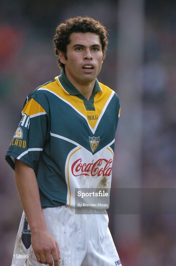 17 October 2004; Sean Og O hAilpin, Ireland. Coca Cola International Rules Series 2004, First Test, Ireland v Australia, Croke Park, Dublin. Picture credit; Brendan Moran / SPORTSFILE *** Local Caption *** Any photograph taken by SPORTSFILE during, or in connection with, the 2004 Coca Cola International Rules Series which displays GAA logos or contains an image or part of an image of any GAA intellectual property, or, which contains images of a GAA player/players in their playing uniforms, may only be used for editorial and non-advertising purposes.  Use of photographs for advertising, as posters or for purchase separately is strictly prohibited unless prior written approval has been obtained from the Gaelic Athletic Association.