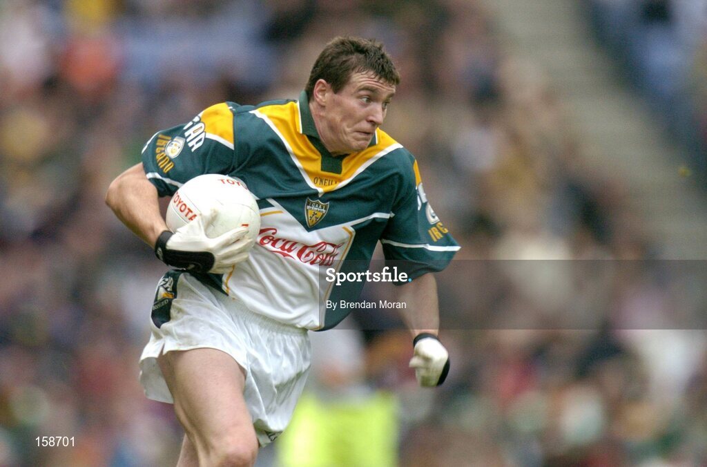 17 October 2004; Ciaran McManus, Ireland. Coca Cola International Rules Series 2004, First Test, Ireland v Australia, Croke Park, Dublin. Picture credit; Brendan Moran / SPORTSFILE *** Local Caption *** Any photograph taken by SPORTSFILE during, or in connection with, the 2004 Coca Cola International Rules Series which displays GAA logos or contains an image or part of an image of any GAA intellectual property, or, which contains images of a GAA player/players in their playing uniforms, may only be used for editorial and non-advertising purposes.  Use of photographs for advertising, as posters or for purchase separately is strictly prohibited unless prior written approval has been obtained from the Gaelic Athletic Association.