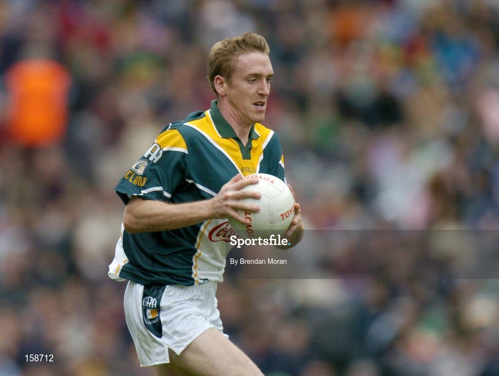 17 October 2004; David Heaney, Ireland. Coca Cola International Rules Series 2004, First Test, Ireland v Australia, Croke Park, Dublin. Picture credit; Brendan Moran / SPORTSFILE *** Local Caption *** Any photograph taken by SPORTSFILE during, or in connection with, the 2004 Coca Cola International Rules Series which displays GAA logos or contains an image or part of an image of any GAA intellectual property, or, which contains images of a GAA player/players in their playing uniforms, may only be used for editorial and non-advertising purposes.  Use of photographs for advertising, as posters or for purchase separately is strictly prohibited unless prior written approval has been obtained from the Gaelic Athletic Association.