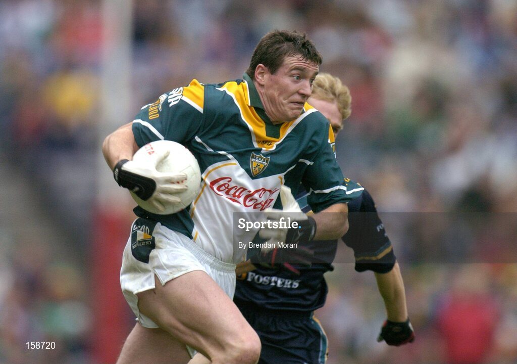 17 October 2004; Ciaran McManus, Ireland. Coca Cola International Rules Series 2004, First Test, Ireland v Australia, Croke Park, Dublin. Picture credit; Brendan Moran / SPORTSFILE *** Local Caption *** Any photograph taken by SPORTSFILE during, or in connection with, the 2004 Coca Cola International Rules Series which displays GAA logos or contains an image or part of an image of any GAA intellectual property, or, which contains images of a GAA player/players in their playing uniforms, may only be used for editorial and non-advertising purposes.  Use of photographs for advertising, as posters or for purchase separately is strictly prohibited unless prior written approval has been obtained from the Gaelic Athletic Association.