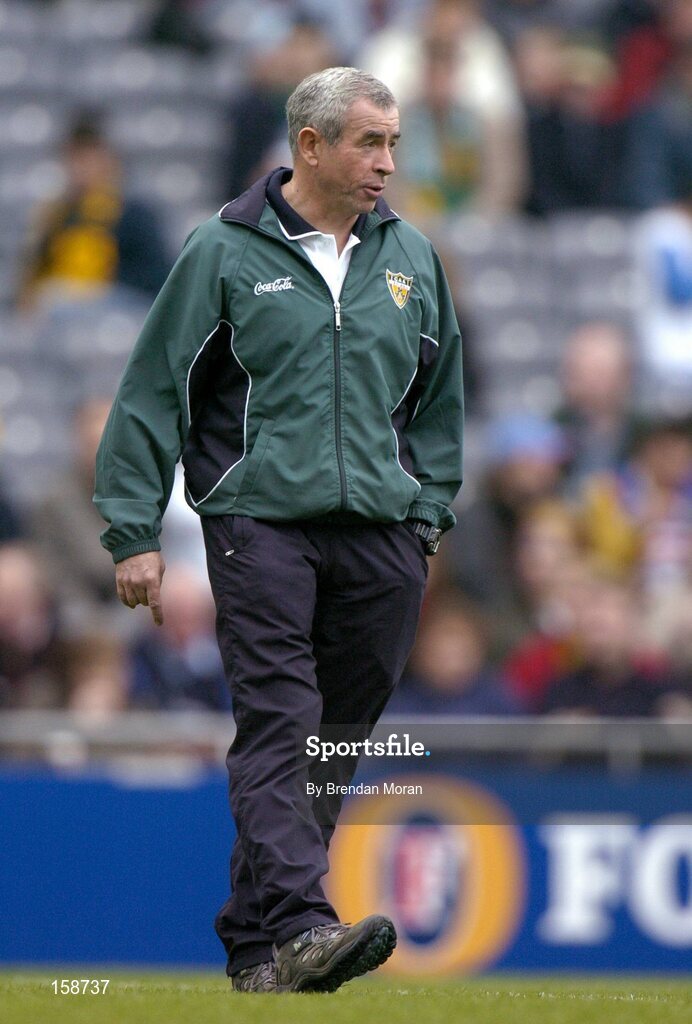 17 October 2004; Pete McGrath, Ireland manager. Coca Cola International Rules Series 2004, First Test, Ireland v Australia, Croke Park, Dublin. Picture credit; Brendan Moran / SPORTSFILE *** Local Caption *** Any photograph taken by SPORTSFILE during, or in connection with, the 2004 Coca Cola International Rules Series which displays GAA logos or contains an image or part of an image of any GAA intellectual property, or, which contains images of a GAA player/players in their playing uniforms, may only be used for editorial and non-advertising purposes.  Use of photographs for advertising, as posters or for purchase separately is strictly prohibited unless prior written approval has been obtained from the Gaelic Athletic Association.