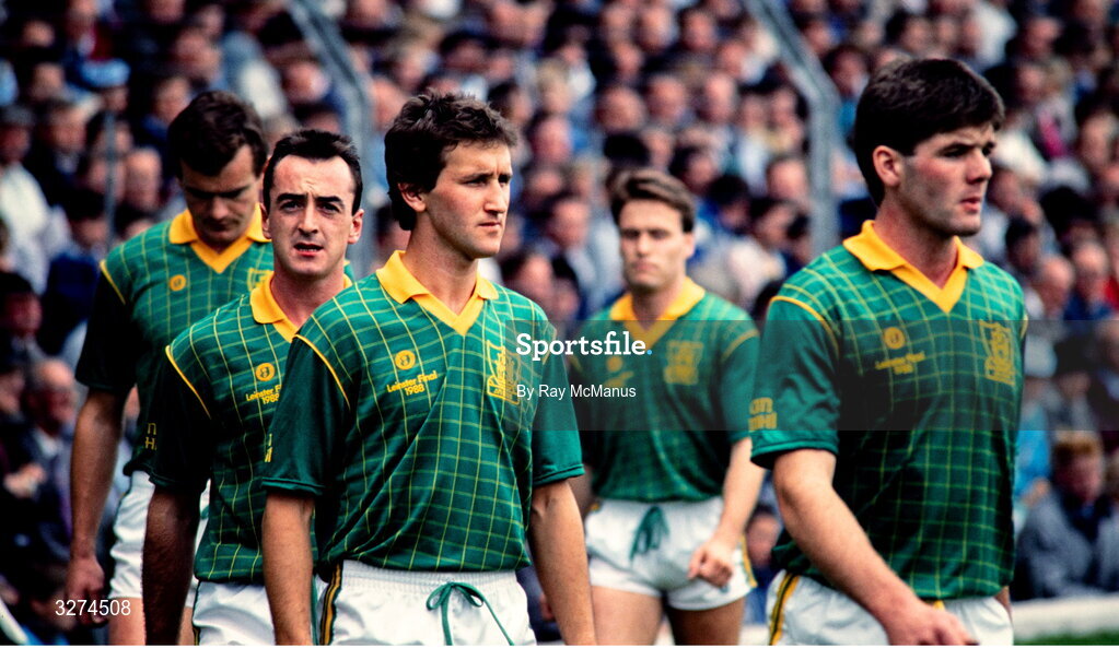 31 July 1988; The Meath team, including, Colm Coyle, second from left, and Mattie McCabe during the parade before the Leinster Senior Football Championship Final match between Dublin and Meath at Croke Park in Dublin. Photo by Ray McManus/Sportsfile
