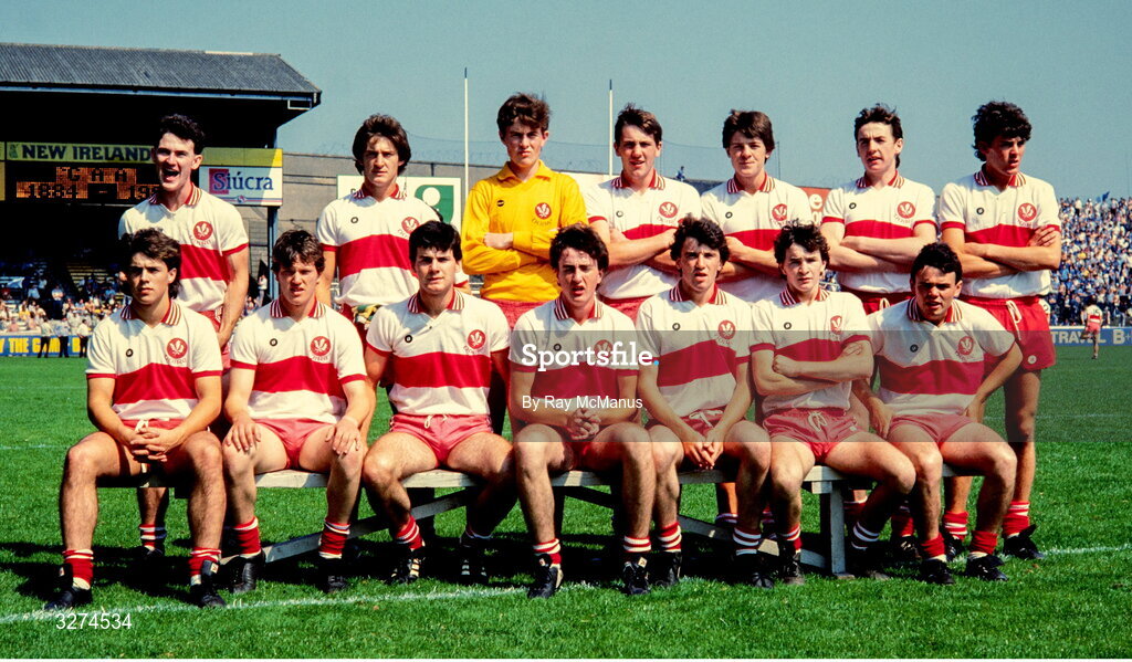 19 August 1984; Derry minor team before the All-Ireland Minor Football Championship Semi-Final match between Dublin and Derry at Croke Park, Dublin. Photo by Ray McManus/Sportsfile