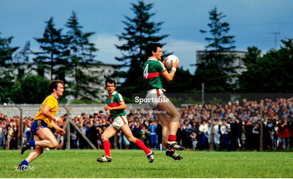 14 July 1985; Dermot Flanagan of Mayo during the Connacht GAA Football Senior Championship Final match between Roscommon and Mayo at Dr Hyde Park in Roscommon. Photo by Ray McManus/Sportsfile