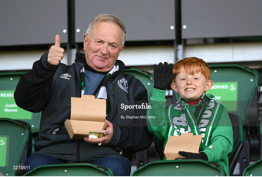 1 November 2025; Shamrock Rovers supporters before the SSE Airtricity Men's Premier Division match between Shamrock Rovers and Sligo Rovers at Tallaght Stadium in Dublin. Photo by Stephen McCarthy/Sportsfile