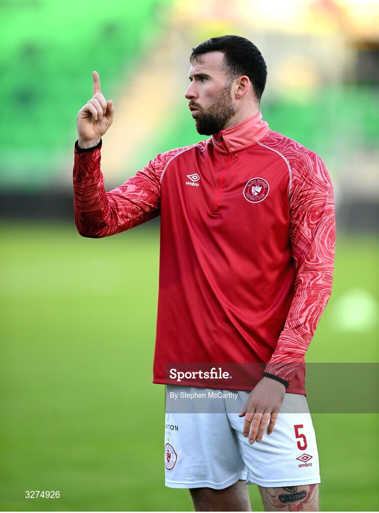 1 November 2025; Patrick McClean of Sligo Rovers before the SSE Airtricity Men's Premier Division match between Shamrock Rovers and Sligo Rovers at Tallaght Stadium in Dublin. Photo by Stephen McCarthy/Sportsfile