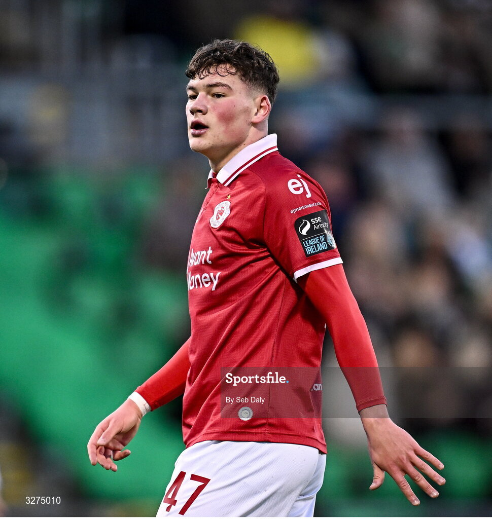 1 November 2025; Owen Elding of Sligo Rovers during the SSE Airtricity Men's Premier Division match between Shamrock Rovers and Sligo Rovers at Tallaght Stadium in Dublin. Photo by Seb Daly/Sportsfile