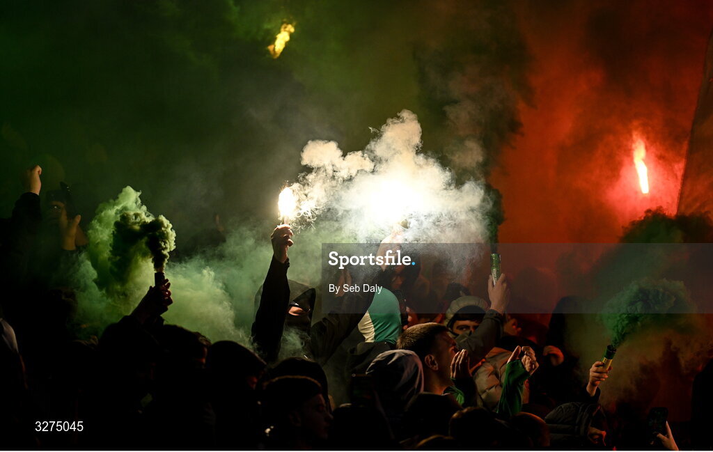 1 November 2025; Shamrock Rovers supporters during the SSE Airtricity Men's Premier Division match between Shamrock Rovers and Sligo Rovers at Tallaght Stadium in Dublin. Photo by Seb Daly/Sportsfile