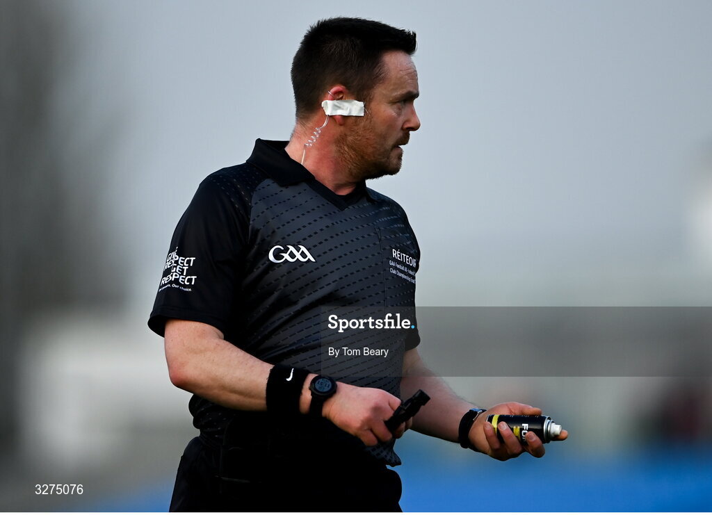 1 November 2025; Referee Paddy Neilan during the Roscommon County Senior Club Football Championship Final Replay between St Brigid's and Pádraig Pearses at King & Moffatt Dr Hyde Park in Roscommon. Photo by Tom Beary/Sportsfile