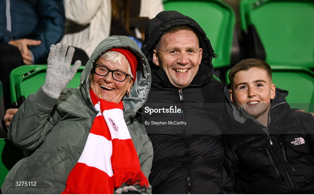 1 November 2025; Sligo Rovers supporters during the SSE Airtricity Men's Premier Division match between Shamrock Rovers and Sligo Rovers at Tallaght Stadium in Dublin. Photo by Stephen McCarthy/Sportsfile
