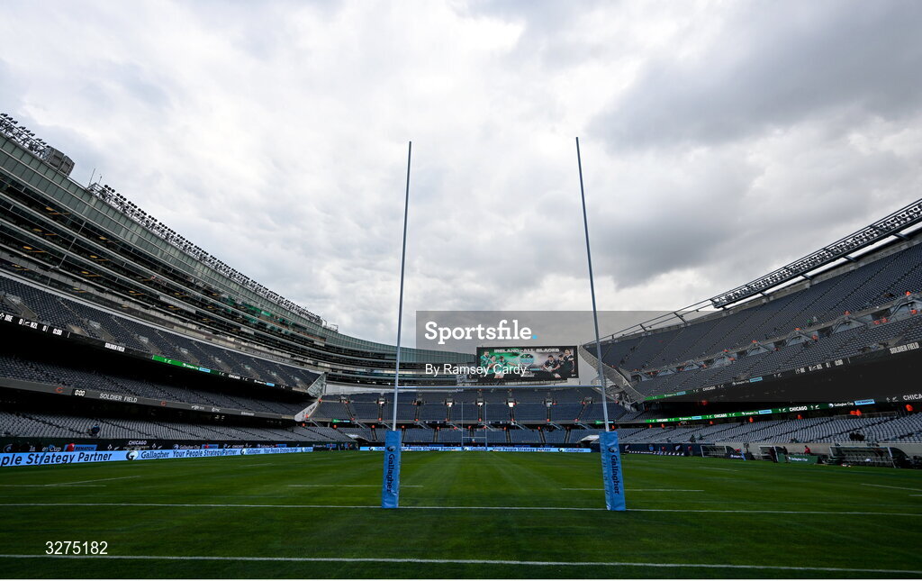 1 November 2025; A general view before the Gallagher Cup match between Ireland and New Zealand at Soldier Field in Chicago, USA. Photo by Ramsey Cardy/Sportsfile
