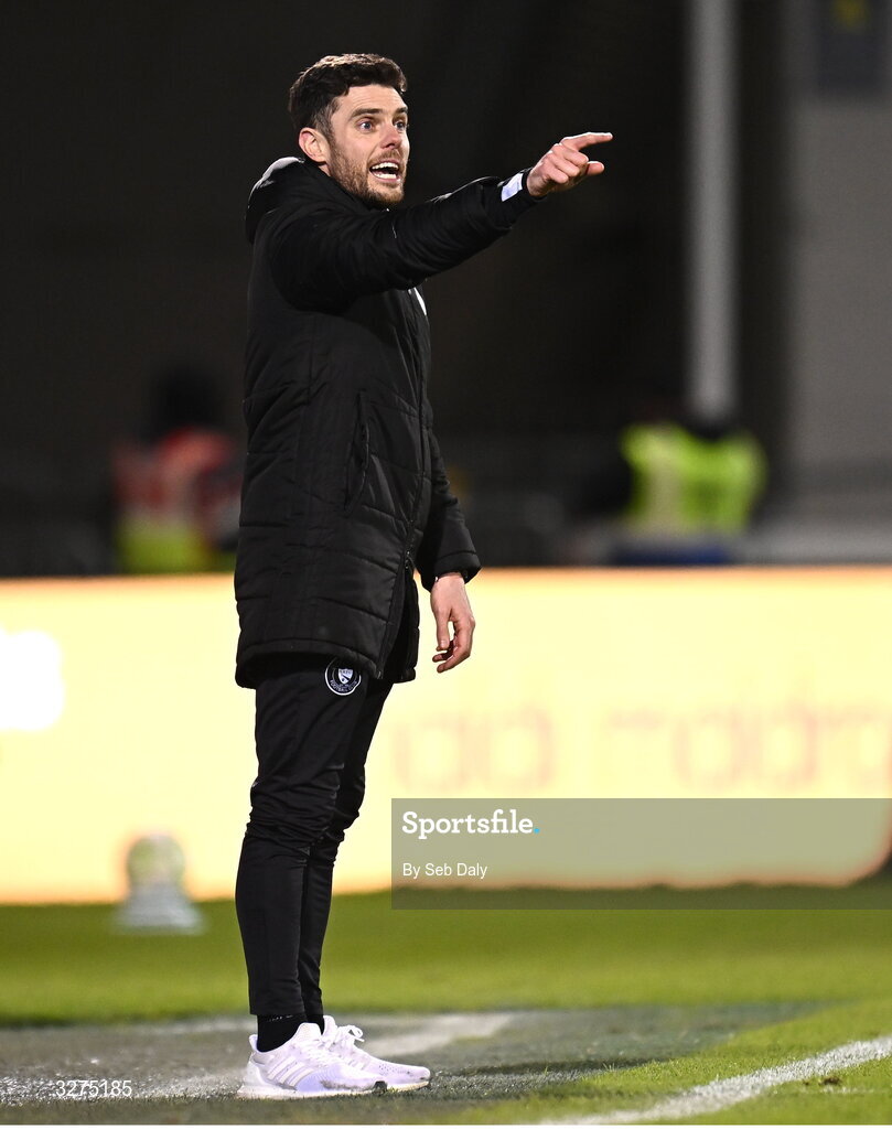 1 November 2025; Sligo Rovers manager John Russell during the SSE Airtricity Men's Premier Division match between Shamrock Rovers and Sligo Rovers at Tallaght Stadium in Dublin. Photo by Seb Daly/Sportsfile