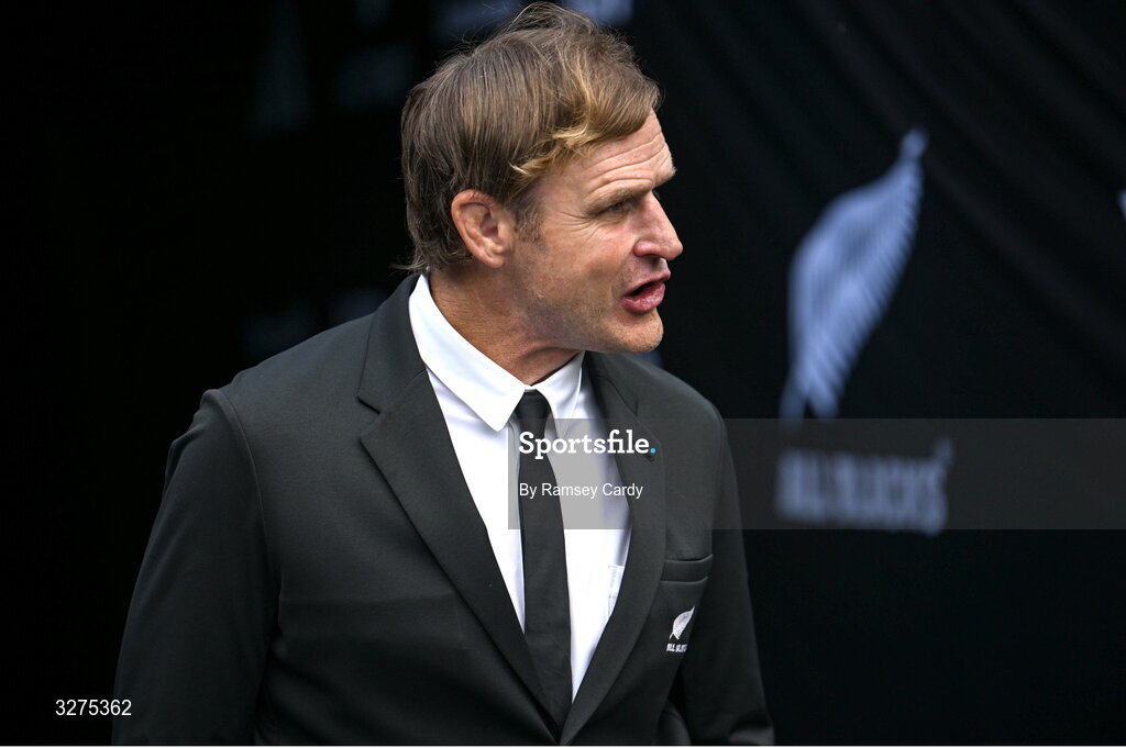 1 November 2025; New Zealand head coach Scott Robertson before the Gallagher Cup match between Ireland and New Zealand at Soldier Field in Chicago, USA. Photo by Ramsey Cardy/Sportsfile