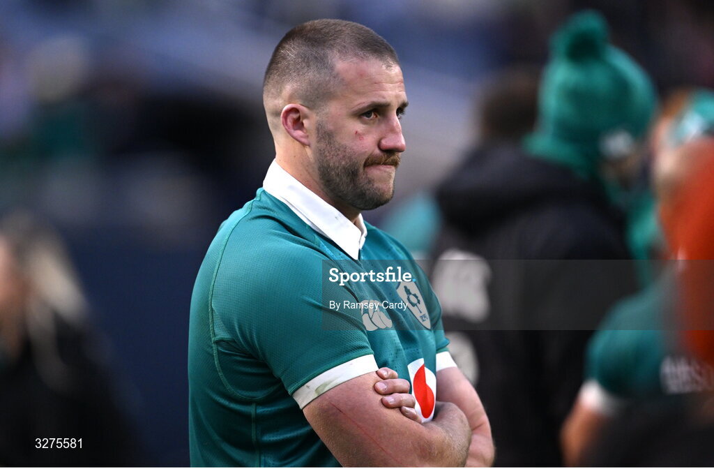 1 November 2025; Stuart McCloskey of Ireland reacts after the Gallagher Cup match between Ireland and New Zealand at Soldier Field in Chicago, USA. Photo by Ramsey Cardy/Sportsfile
