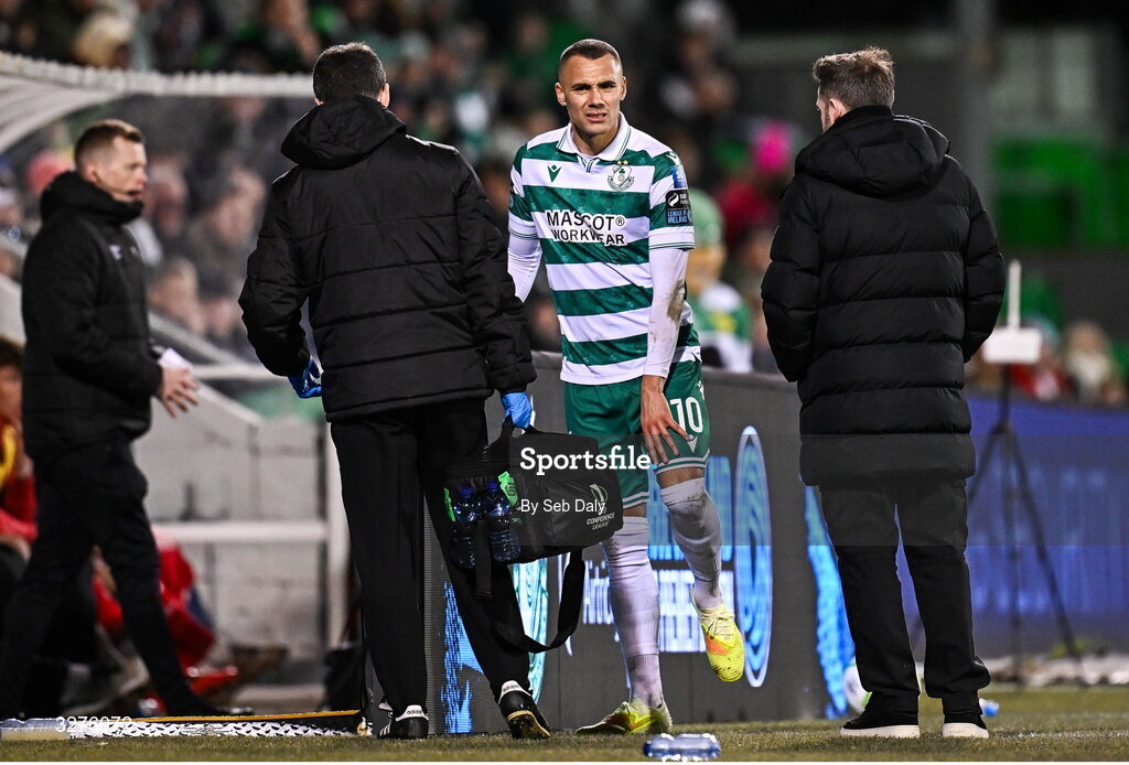 1 November 2025; Graham Burke of Shamrock Rovers during the SSE Airtricity Men's Premier Division match between Shamrock Rovers and Sligo Rovers at Tallaght Stadium in Dublin. Photo by Seb Daly/Sportsfile