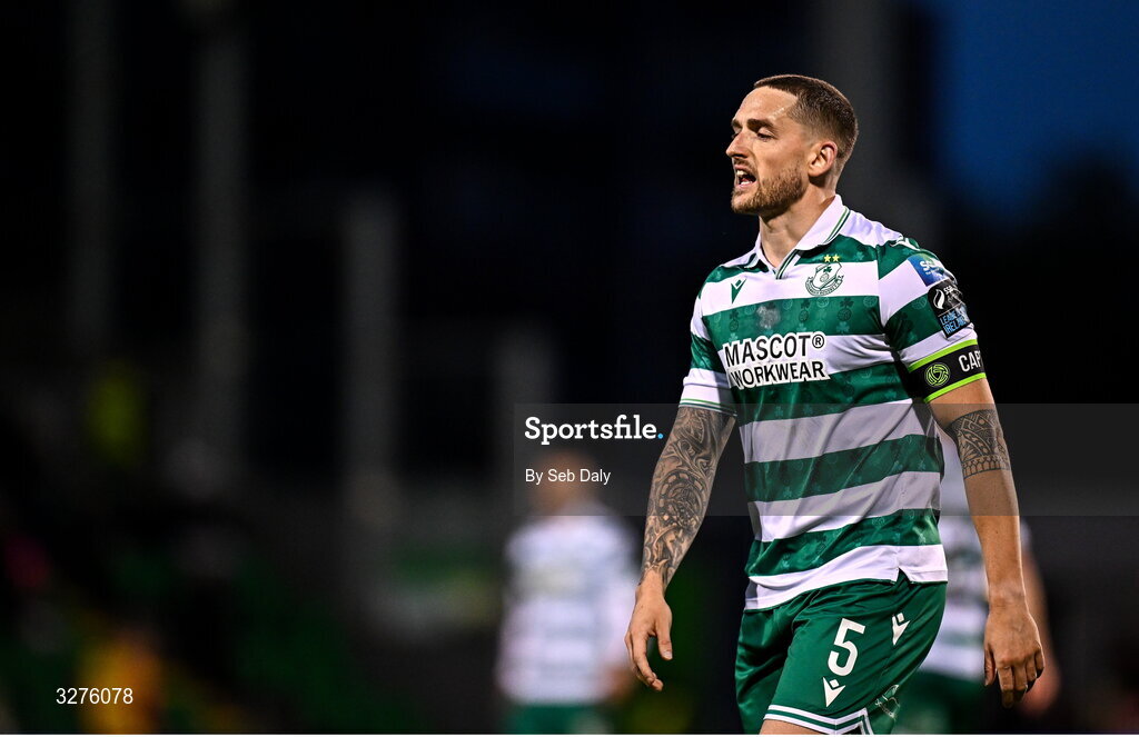 1 November 2025; Lee Grace of Shamrock Rovers during the SSE Airtricity Men's Premier Division match between Shamrock Rovers and Sligo Rovers at Tallaght Stadium in Dublin. Photo by Seb Daly/Sportsfile