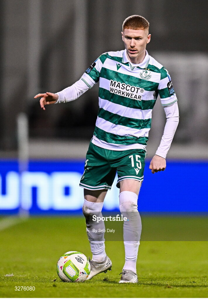 1 November 2025; Darragh Nugent of Shamrock Rovers during the SSE Airtricity Men's Premier Division match between Shamrock Rovers and Sligo Rovers at Tallaght Stadium in Dublin. Photo by Seb Daly/Sportsfile
