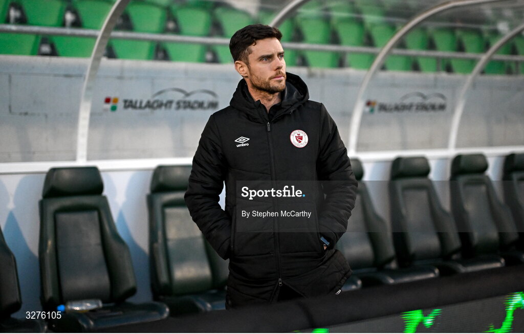 1 November 2025; Sligo Rovers manager John Russell before the SSE Airtricity Men's Premier Division match between Shamrock Rovers and Sligo Rovers at Tallaght Stadium in Dublin. Photo by Stephen McCarthy/Sportsfile