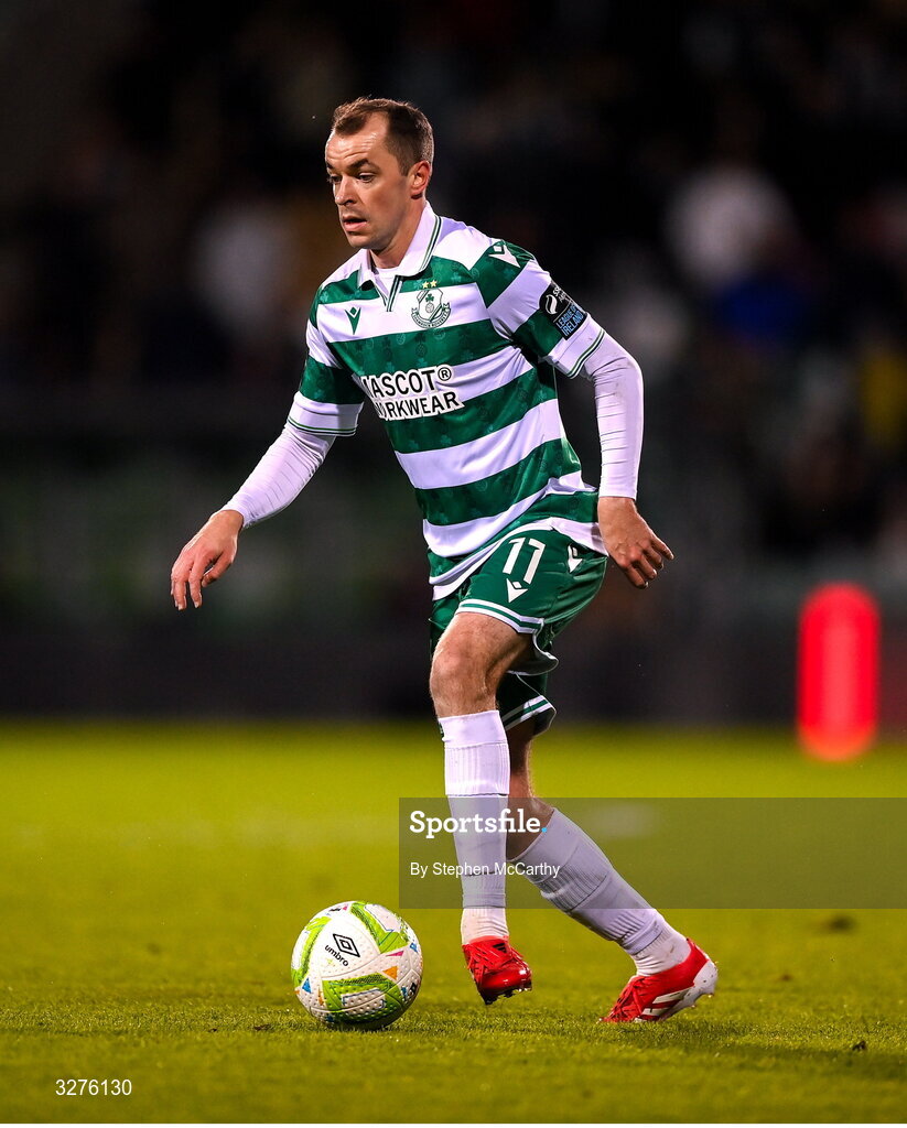 1 November 2025; Sean Kavanagh of Shamrock Rovers during the SSE Airtricity Men's Premier Division match between Shamrock Rovers and Sligo Rovers at Tallaght Stadium in Dublin. Photo by Stephen McCarthy/Sportsfile