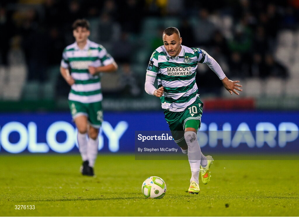 1 November 2025; Graham Burke of Shamrock Rovers during the SSE Airtricity Men's Premier Division match between Shamrock Rovers and Sligo Rovers at Tallaght Stadium in Dublin. Photo by Stephen McCarthy/Sportsfile