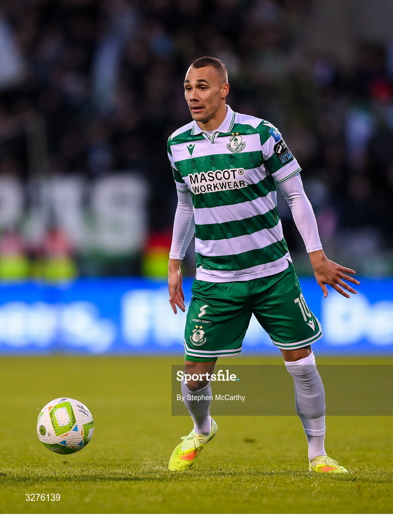 1 November 2025; Graham Burke of Shamrock Rovers during the SSE Airtricity Men's Premier Division match between Shamrock Rovers and Sligo Rovers at Tallaght Stadium in Dublin. Photo by Stephen McCarthy/Sportsfile