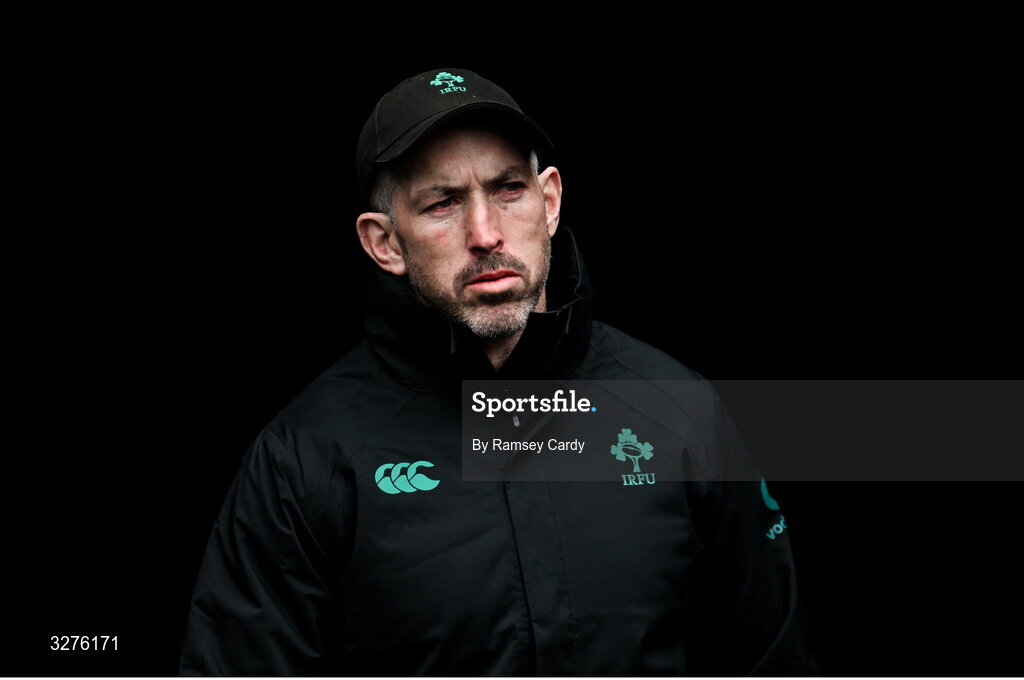 1 November 2025; Ireland assistant coach Andrew Goodman before the Gallagher Cup match between Ireland and New Zealand at Soldier Field in Chicago, USA. Photo by Ramsey Cardy/Sportsfile