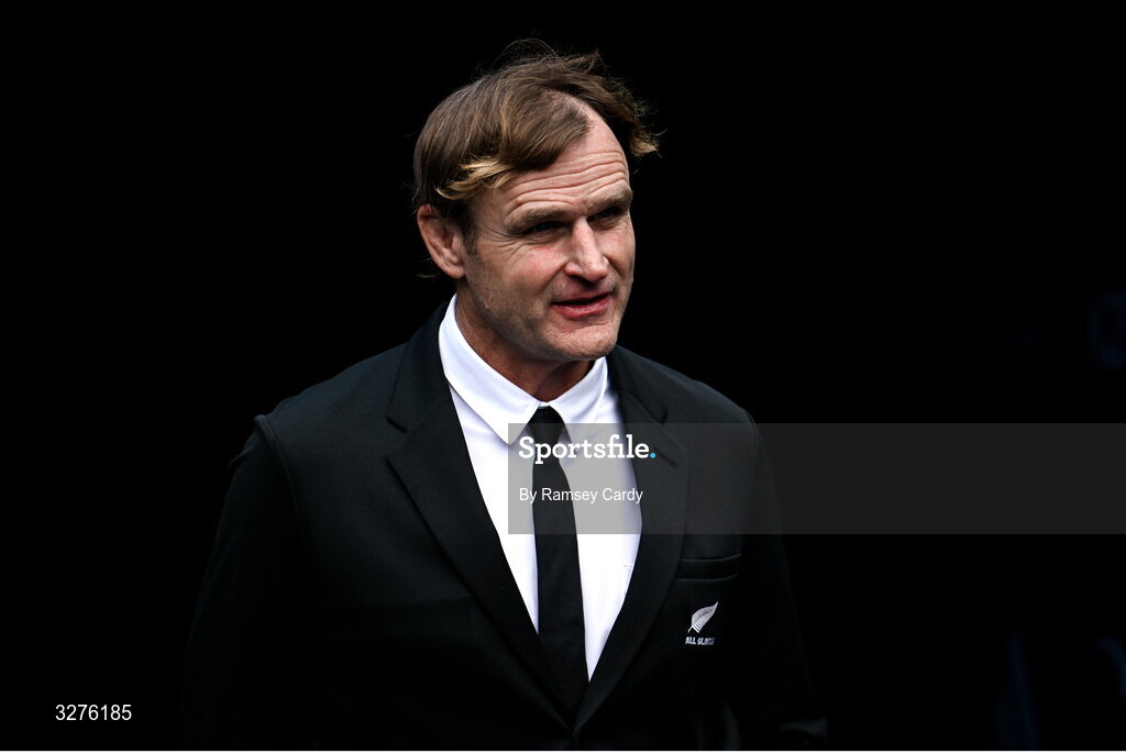 1 November 2025; New Zealand head coach Scott Robertson before the Gallagher Cup match between Ireland and New Zealand at Soldier Field in Chicago, USA. Photo by Ramsey Cardy/Sportsfile