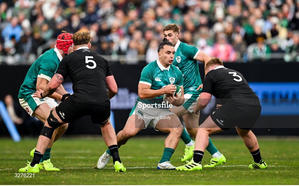 1 November 2025; James Lowe of Ireland during the Gallagher Cup match between Ireland and New Zealand at Soldier Field in Chicago, USA. Photo by Ramsey Cardy/Sportsfile