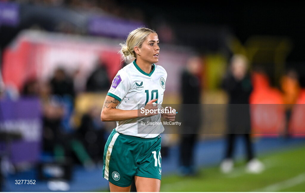 28 October 2025; Denise O’Sullivan of Republic of Ireland during the UEFA Women's Nations League A/B promotion/relegation play-off second leg match between Belgium and Republic of Ireland at The King Power At Den Dreef Stadium in Leuven, Belgium. Photo by Stephen McCarthy/Sportsfile