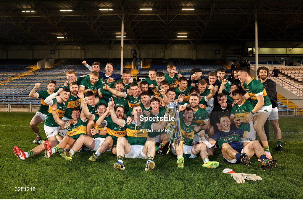 8 November 2025; Clonmel Commercials players celebrate with the O'Dwyer cup after the Tipperary County Senior Club Football Championship final match between Clonmel Commercials and Kilsheelan-Kilcash at FBD Semple Stadium in Thurles, Tipperary. Photo by Michael P Ryan/Sportsfile