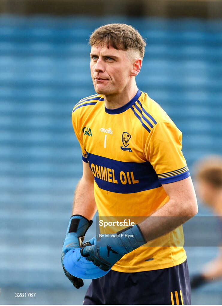 8 November 2025; Kilsheelan-Kilcash goalkeeper Evan Comerford before the Tipperary County Senior Club Football Championship final match between Clonmel Commercials and Kilsheelan-Kilcash at FBD Semple Stadium in Thurles, Tipperary. Photo by Michael P Ryan/Sportsfile