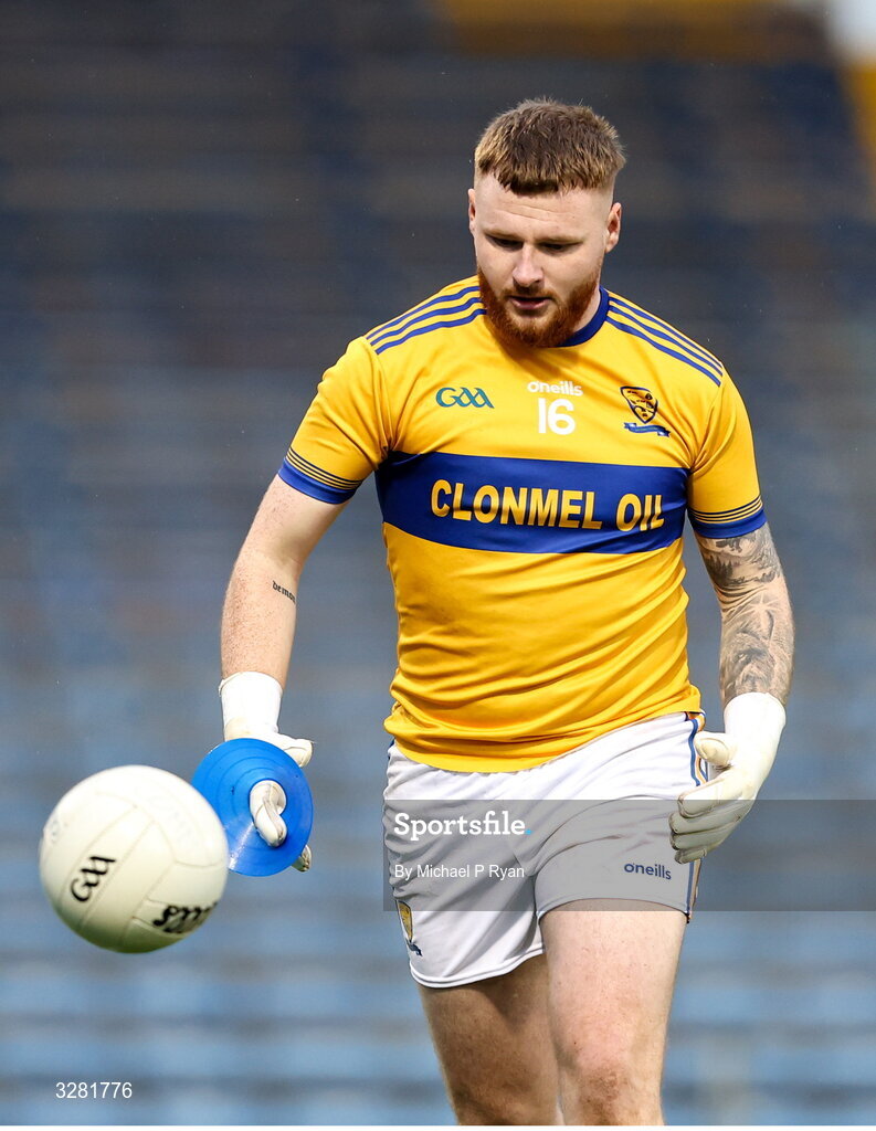 8 November 2025; Kilsheelan-Kilcash goalkeeper Conor Grant during the Tipperary County Senior Club Football Championship final match between Clonmel Commercials and Kilsheelan-Kilcash at FBD Semple Stadium in Thurles, Tipperary. Photo by Michael P Ryan/Sportsfile