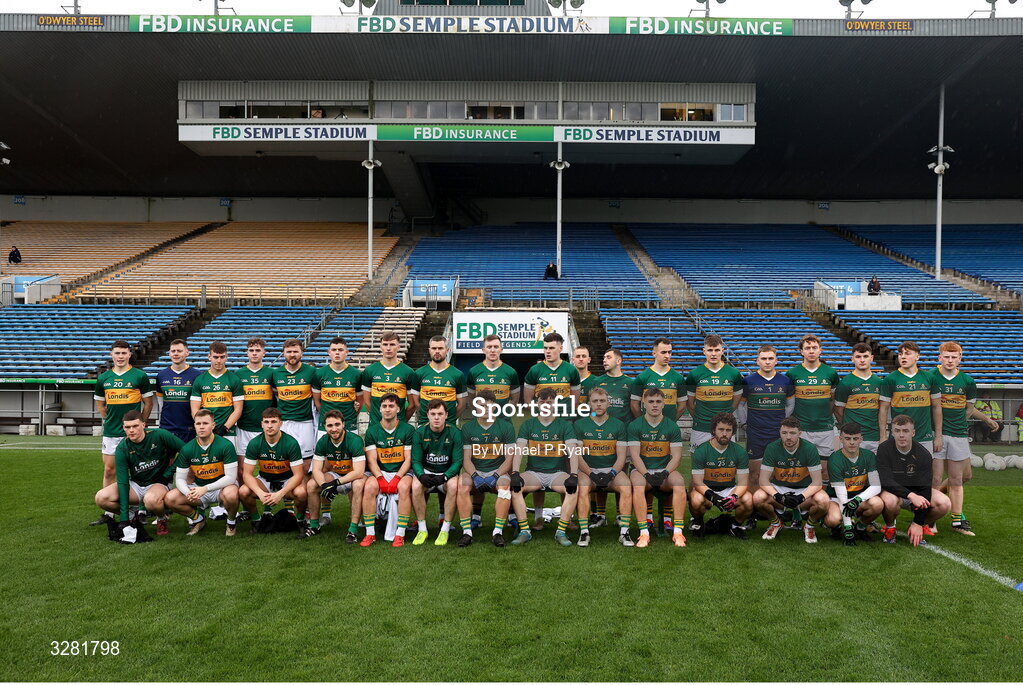 8 November 2025; The Clonmel Commercials panel before the Tipperary County Senior Club Football Championship final match between Clonmel Commercials and Kilsheelan-Kilcash at FBD Semple Stadium in Thurles, Tipperary. Photo by Michael P Ryan/Sportsfile